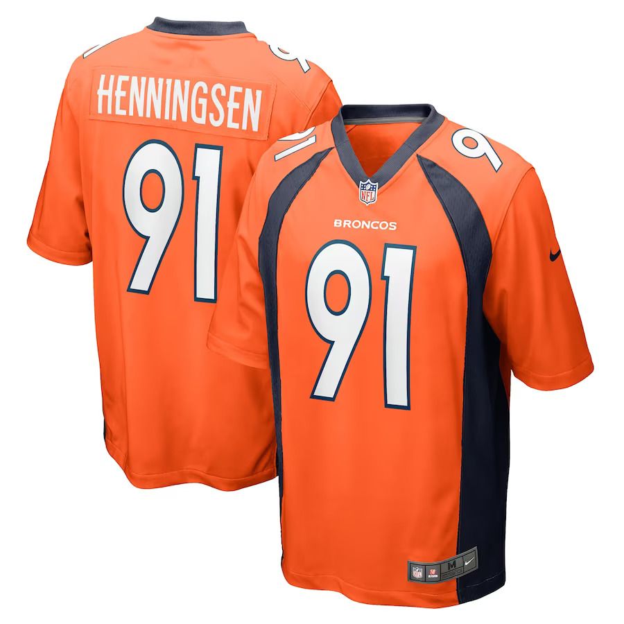 Men Denver Broncos #91 Matt Henningsen Nike Orange Game Player NFL Jersey->denver broncos->NFL Jersey
